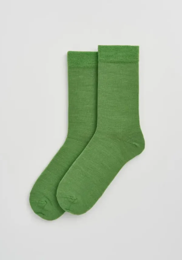 Pairs Grass Green Merino Socks