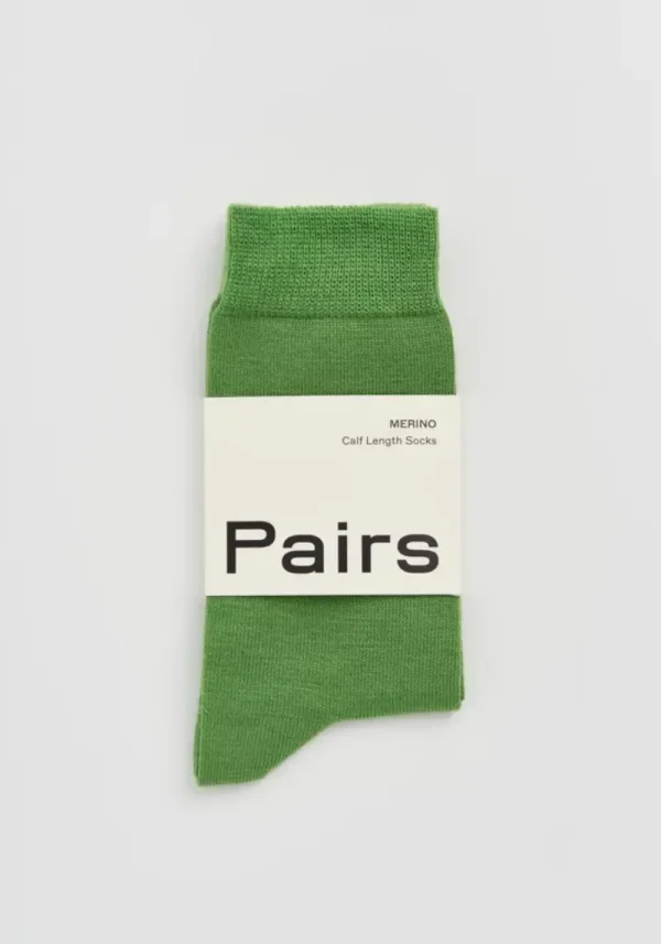 Pairs Grass Green Merino Socks