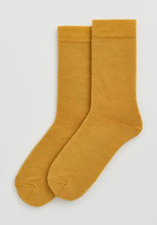Pairs Golden Yellow Merino Socks