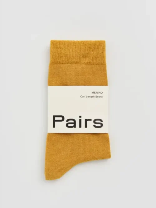Pairs Golden Yellow Merino Socks