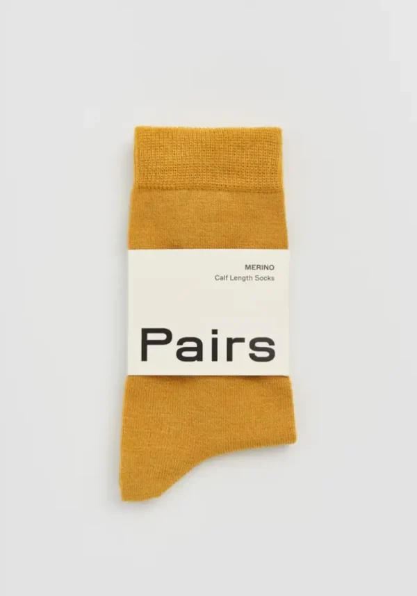 Pairs Golden Yellow Merino Socks