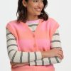 Amber Peachy Pink Striped Vest