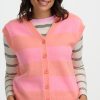 Amber Peachy Pink Striped Vest