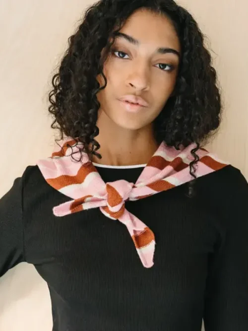 Orange/Rust Stripe Merino Wool Scarf