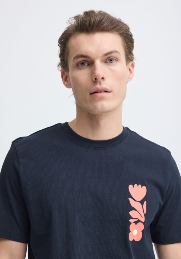 Abstract Floral Navy T-Shirt