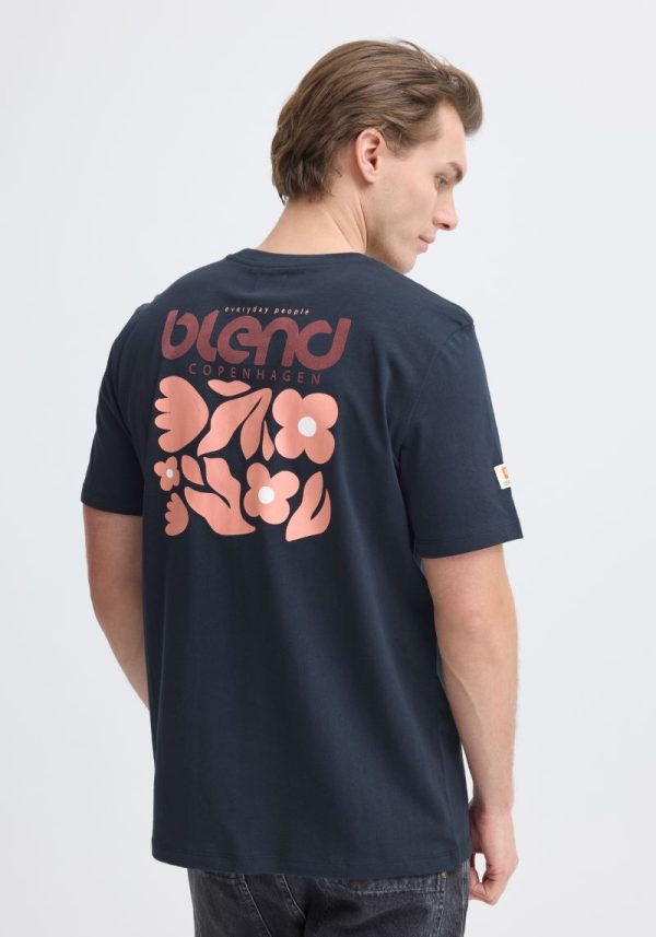 Abstract Floral Navy T-Shirt