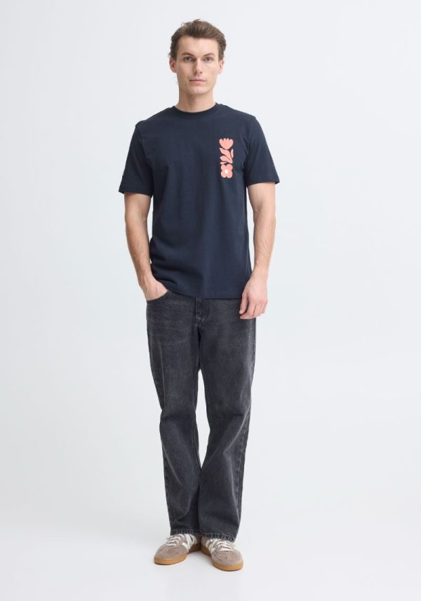 Abstract Floral Navy T-Shirt