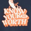 Know Your Worth Navy T-Shirt