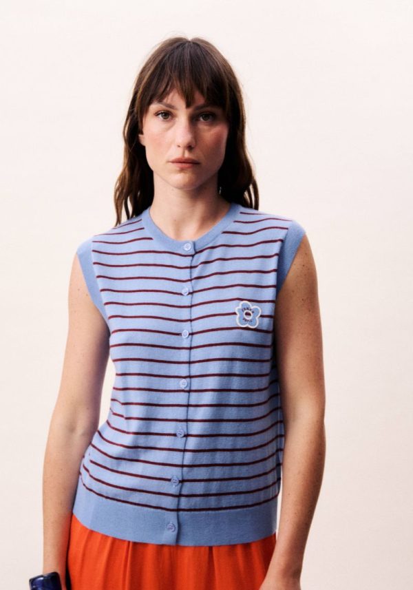 Frnch bleu lavande knit 6 Glacier Cardigan