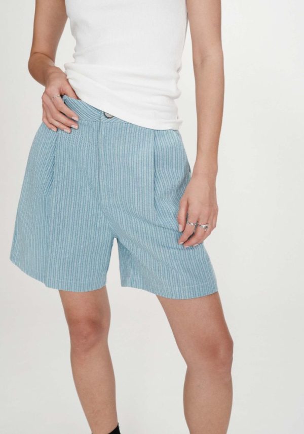 Vars Striped Denim Shorts