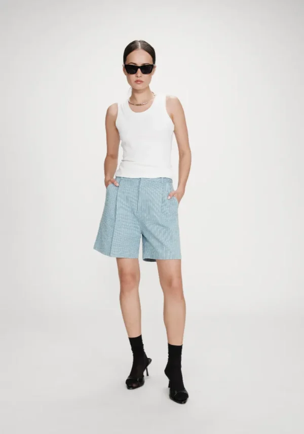Vars Striped Denim Shorts