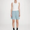 Vars Striped Denim Shorts