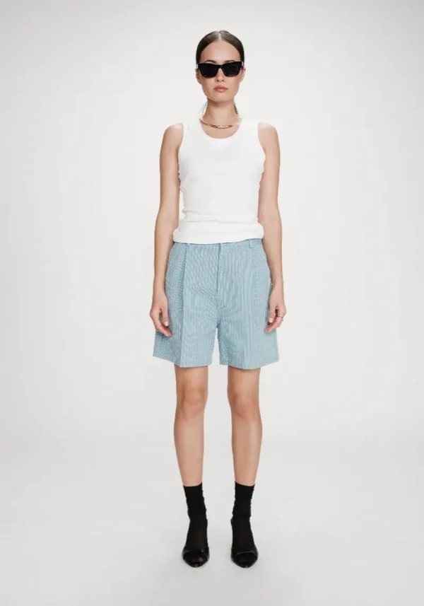 Vars Striped Denim Shorts