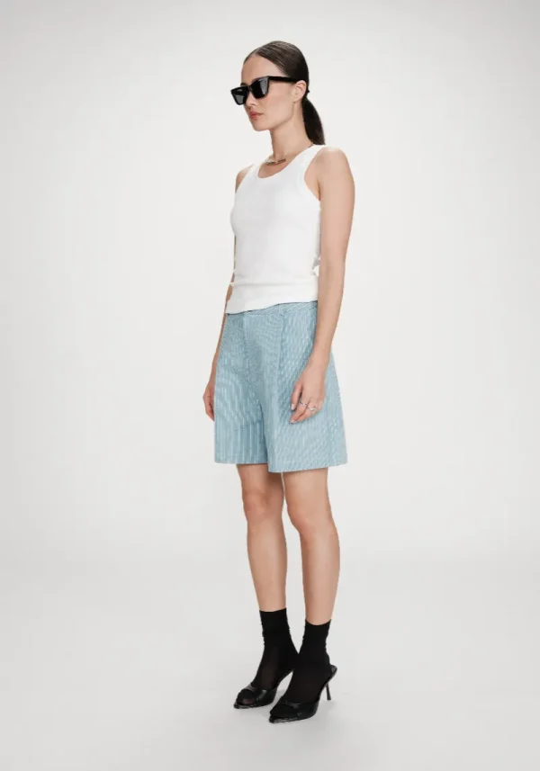 Vars Striped Denim Shorts
