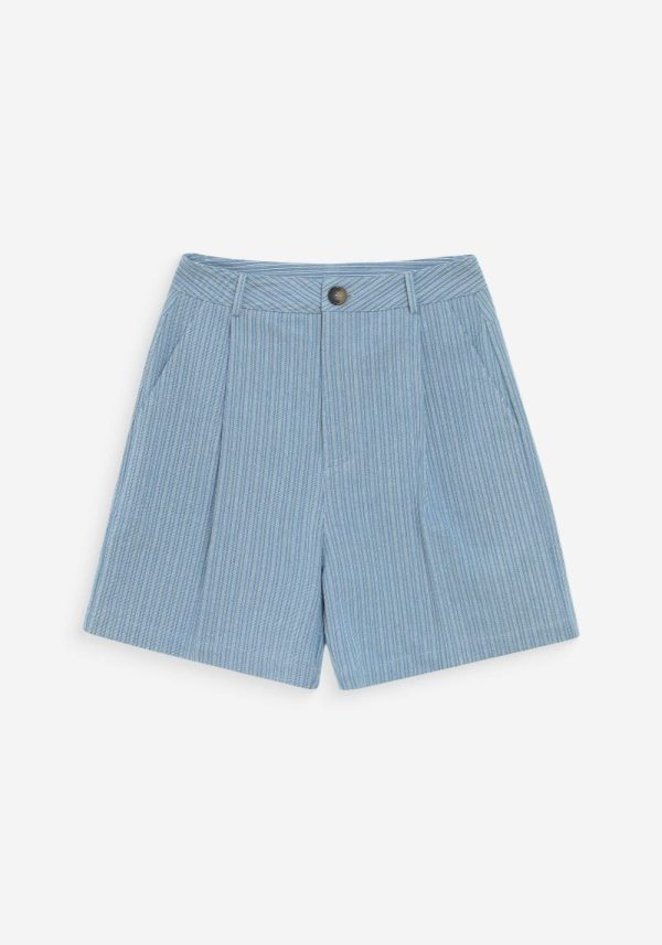 Vars Striped Denim Shorts