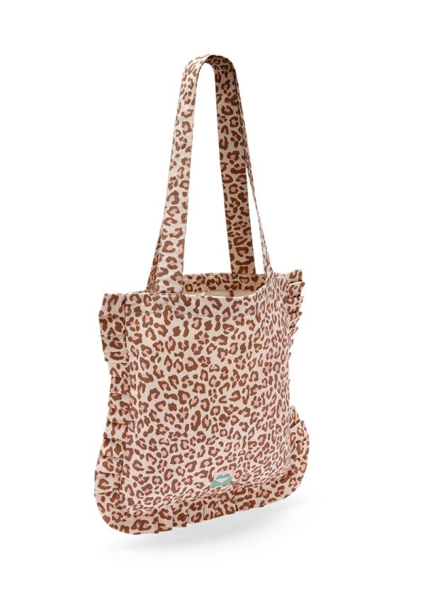 Monica Leopard Print Frill Tote Bag
