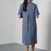 Alexa Navy Stripe Shirt Dress