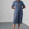 Alexa Navy Stripe Shirt Dress