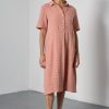 Alexa Small Rust Check Shirt Dress