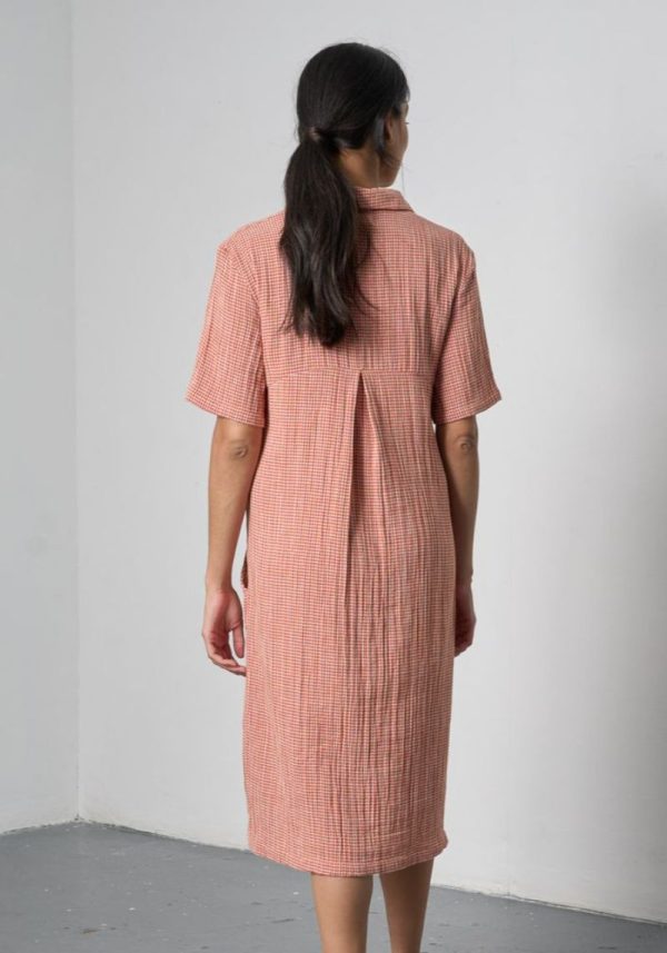 Alexa Small Rust Check Shirt Dress