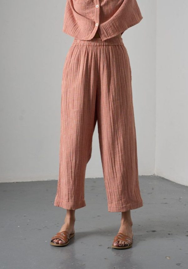Clara  Rust Check Trousers