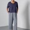 Biblico clara check navy trousers 1 Clara Navy Check Trousers