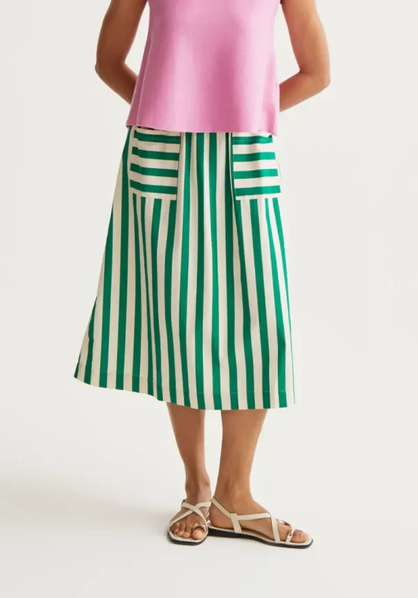 Compania bamboo stripe skirt 1 Bamboo Midi Skirt