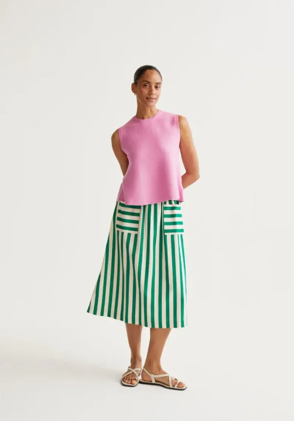 Compania bamboo stripe skirt 5 Bamboo Midi Skirt