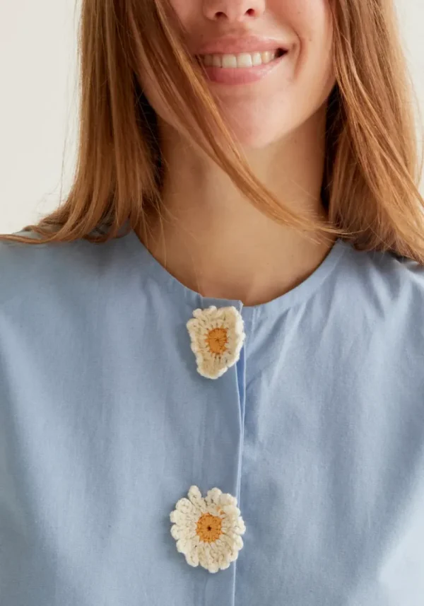 Compania blue daisy shirt 4 Darling Daisy Blouse