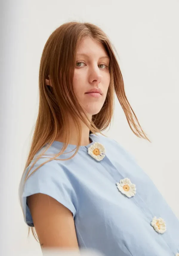 Compania blue daisy shirt 5 Darling Daisy Blouse