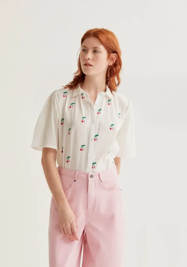 Cherry Embroidered Blouse