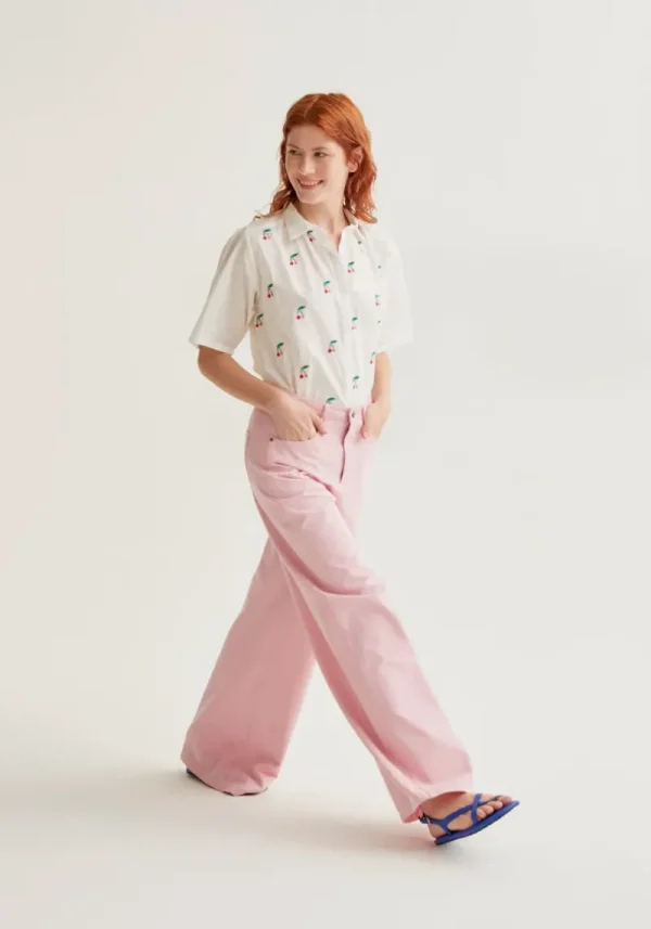 Cherry Embroidered Blouse