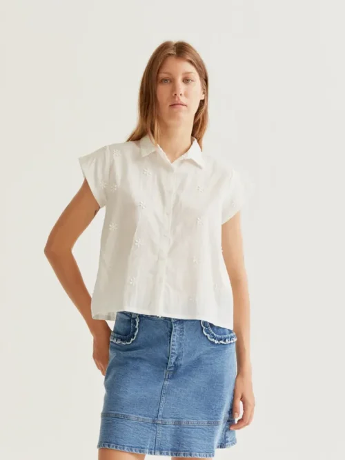 White Embroidered Blouse