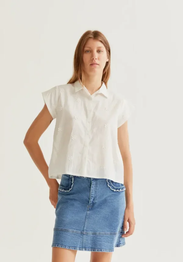 White Embroidered Blouse