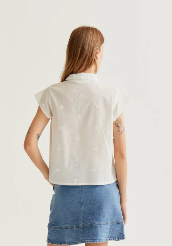 White Embroidered Blouse