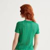 Flora Open Embroidered Green Knit