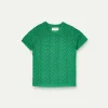 Flora Open Embroidered Green Knit