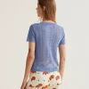 Compania light blue knit 3 Flora Open Embroidered Blue Knit