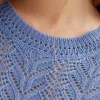 Compania light blue knit 4 Flora Open Embroidered Blue Knit