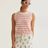 Compania red stripe tank 1 Shirley Red Sleeveless Striped Knit