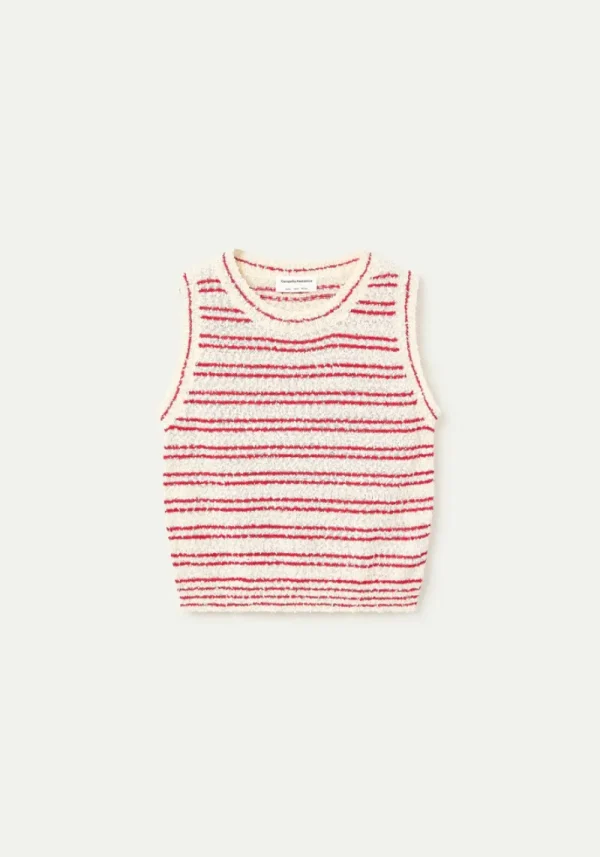 Compania red stripe tank 2 Shirley Red Sleeveless Striped Knit