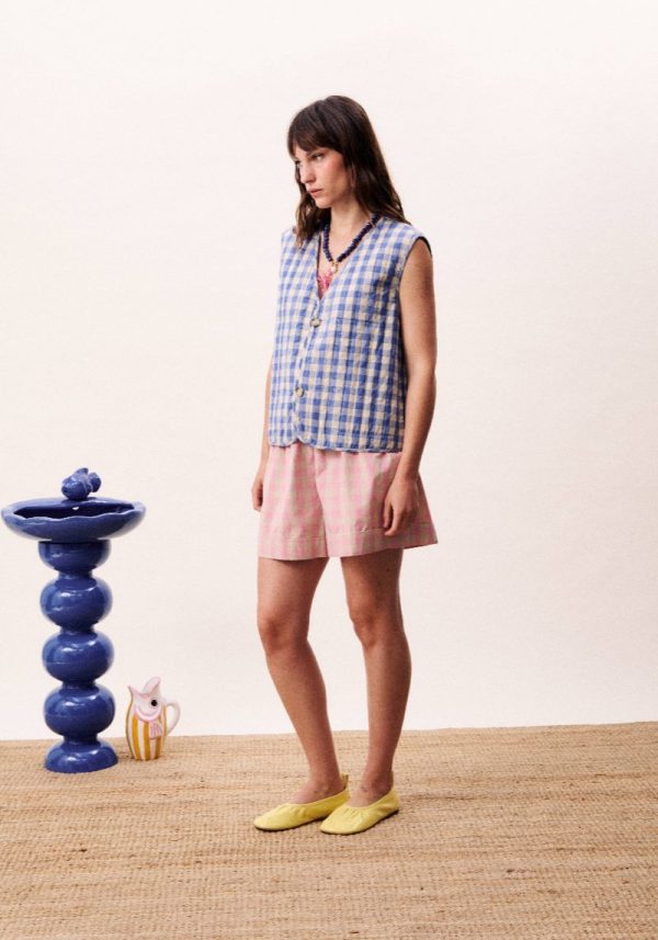 Luminous Rose Checked Shorts