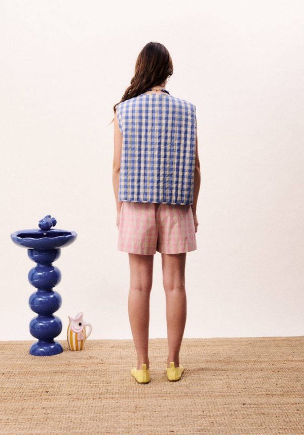 Luminous Rose Checked Shorts