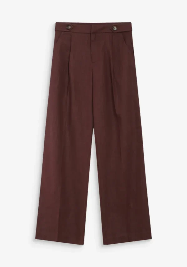 Vanelis Chocolate Linen Trousers