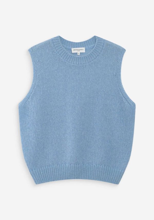 Vollo Sleeveless Sweater In Ciel