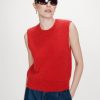 Grace & mila vollo red 3 Vollo Sleeveless Sweater In Rouge