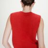 Grace & mila vollo red 5 Vollo Sleeveless Sweater In Rouge