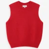 Grace & mila vollo red 6 Vollo Sleeveless Sweater In Rouge