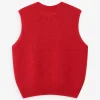 Grace & mila vollo red 7 Vollo Sleeveless Sweater In Rouge