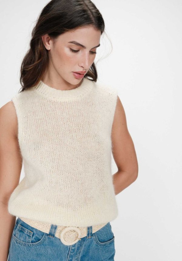 Vollo Sleeveless Sweater In Vanille